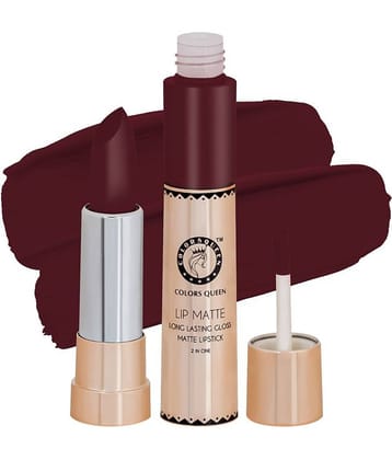 Colors Queen 2 in 1 Matte Finish Water Proof Lipstick Love Peach (Shade - 34)