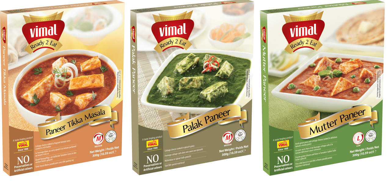 VIMAL Ready to Cook and EatCombo Pack Of Paneer Tikka Masala/Palak Paneer/Mutter Paneer Instant Mix Vegetarian with No Added Preservative And Colours - 300g Each (Pack of 3)