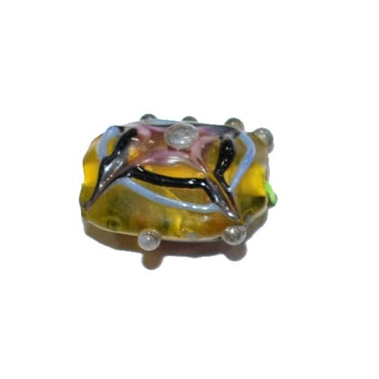 Handmade Fancy Lampwork Glass Beads For Jewelry Making Necklace , Earring and Bracelet (Oval) SFL-944-Per Packet 25 Pcs / 17X11 MM