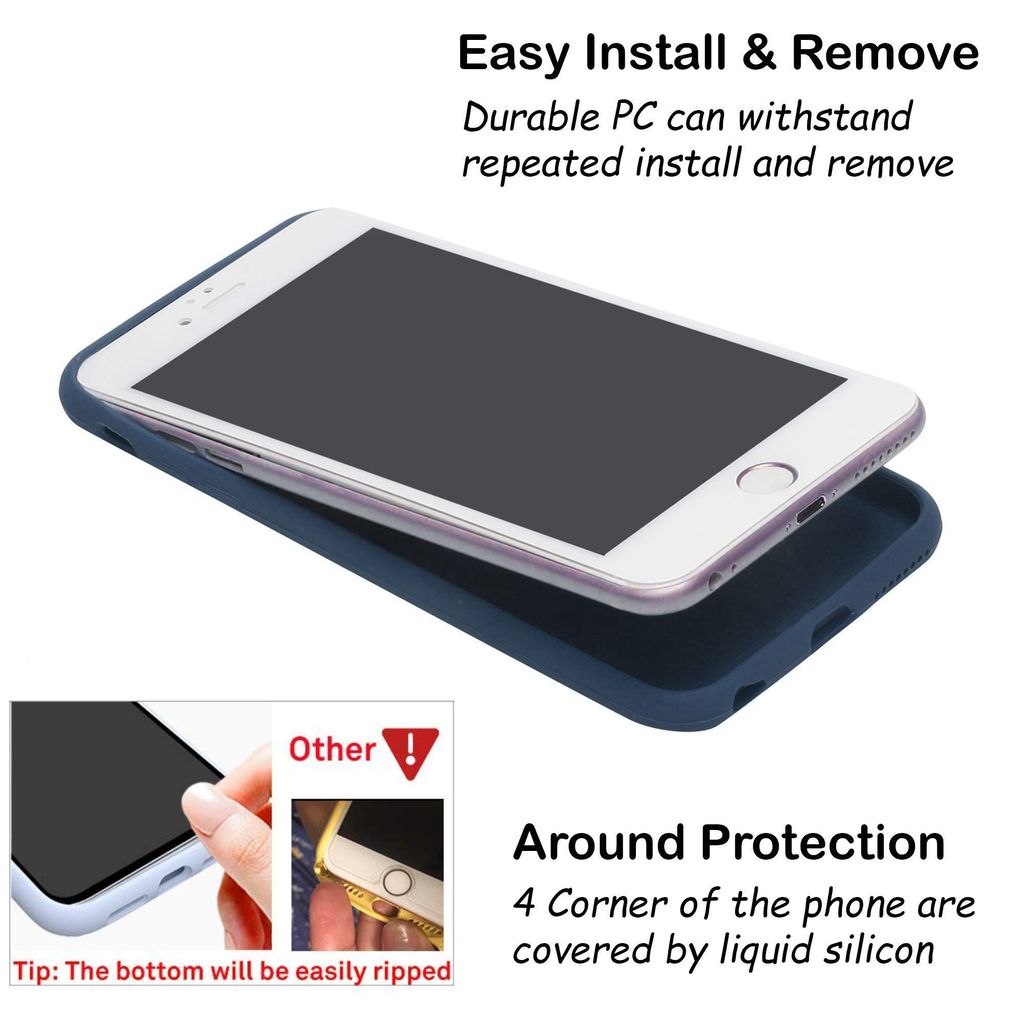 LIRAMARK Liquid Silicone Soft Back Cover Case for Apple iPhone 6 / 6S