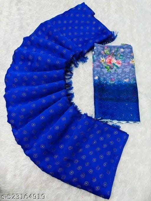 Women's Saree With Unstiched Blouse Piece