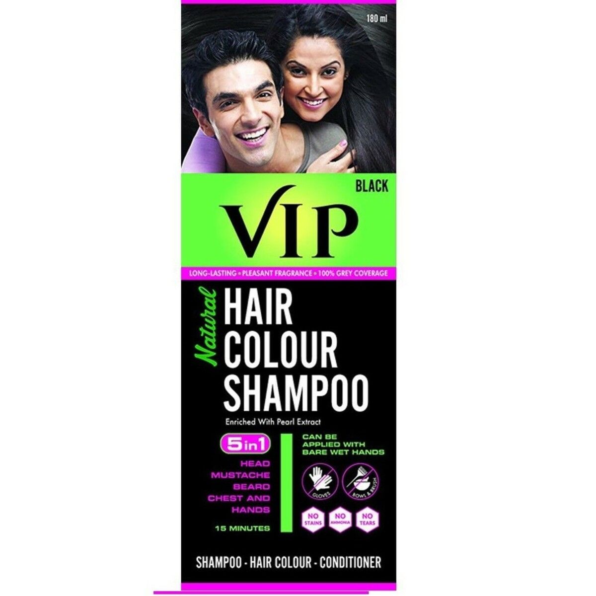 Vip Hair Color Shampoo Black 180Ml