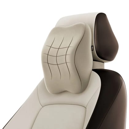 Frido Ultimate Car Neck Rest Pillow – Memory Foam Support for Comfortable Driving-Premium Beige