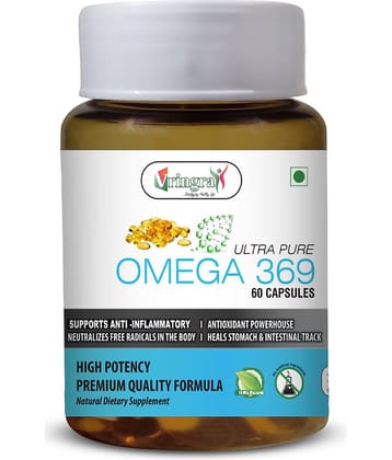 Vringra Vringra World Class Omega 369 Capsules - Boost Stamina & Immune System - Health Supplement 60 Cap (Pack Of 1) 60 gm Natural Multivitamins Capsule