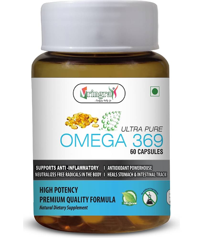 Vringra Vringra World Class Omega 369 Capsules - Boost Stamina & Immune System - Health Supplement 60 Cap (Pack Of 1) 60 gm Natural Multivitamins Capsule