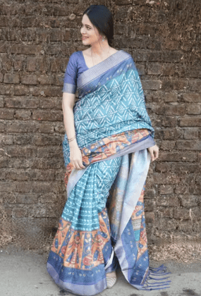 Ark Fancy Mysore Silk Printed Saree Lightweight Fancy Silk Saree for Women Traditional Printed Silk Saree for Festivals Daily Wear Mysore Silk Printed Saree Office Wear Fancy Silk Saree