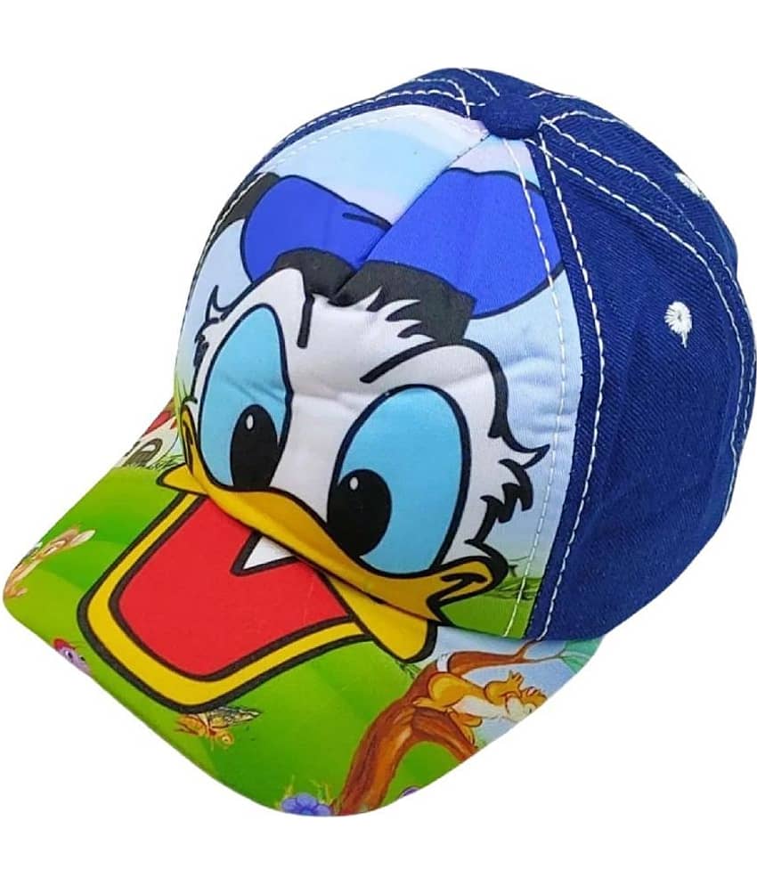 Zacharias Girl's Kids Cotton Cap kc-17-Blue (Pack of 1) (1-4 Years)