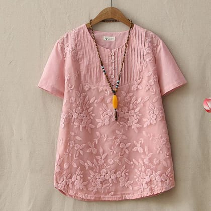 Embroidery Casual Wear Stylish Top-S