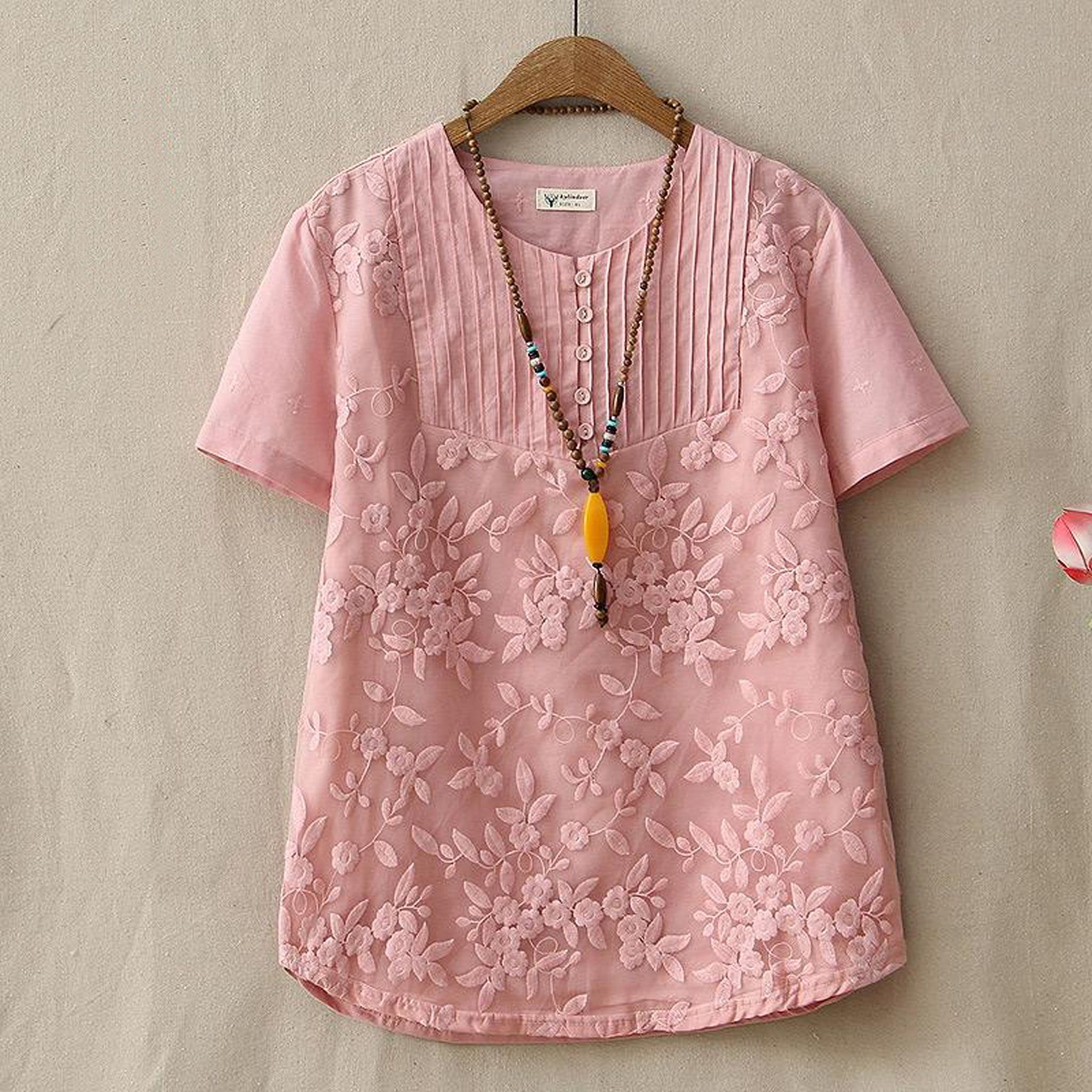 Embroidery Casual Wear Stylish Top-S