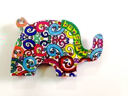 Florosphere Elephant Bengaluru Wooden Magnet