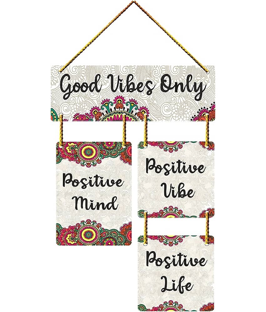 Motivational Wall Hanging for Home Decoration Wall Sculpture Wall Stickers Life Quotes Good Vibes Only Door Hanging Living Room Decor Diwali Decoration Gift Under 100 Festival Decorative Items Wallpapers