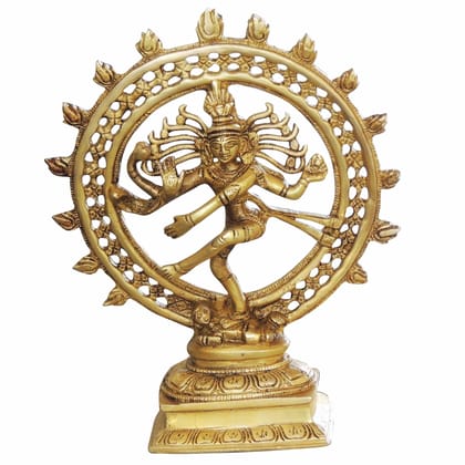 Brass Showpiece Nataraja, Natraja God Idol Statue, Height : 9.2 Inch (BSMAS1069 D)