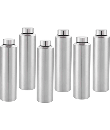 STEEPLE Steel Bottle Silver Stainless Steel Water Bottle 1000 mL ( Set of 6 )