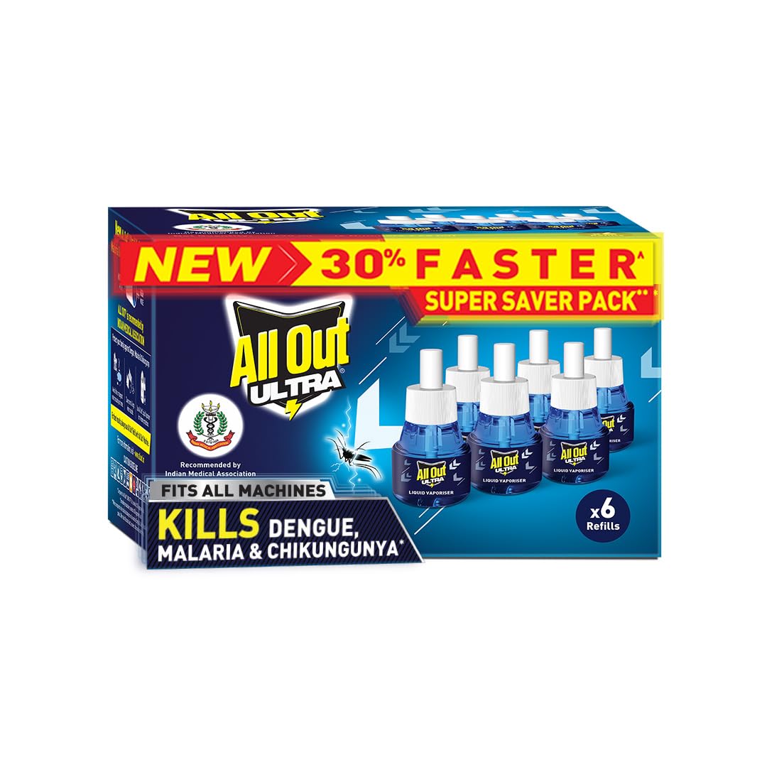 All Out Ultra Mosquito Repellant Liquid Refill, Pack of 6