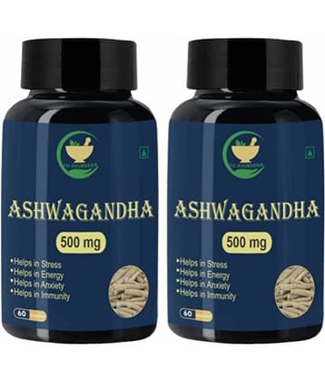 FIJ AYURVEDA Ashwagandha Capsule Helps in Anxiety & Stress Relief for Men & Women - 500mg 120Capsules