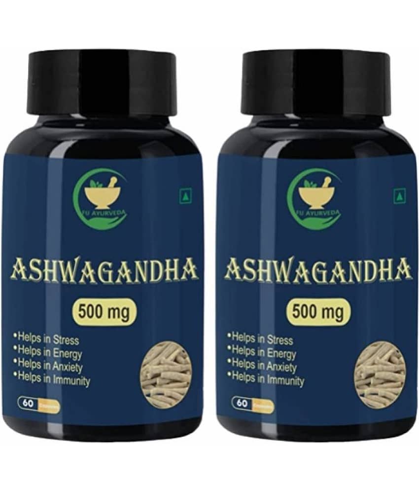 FIJ AYURVEDA Ashwagandha Capsule Helps in Anxiety & Stress Relief for Men & Women - 500mg 120Capsules