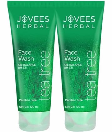 Jovees Herbal Tea Tree Oil Control Face Wash For Oily & Acne Prone Skin 120ml (Pack of 2)