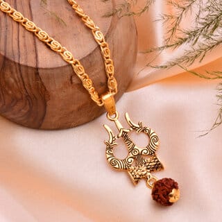 1 GRAM GOLD OM PENDENT WITH CHAIN