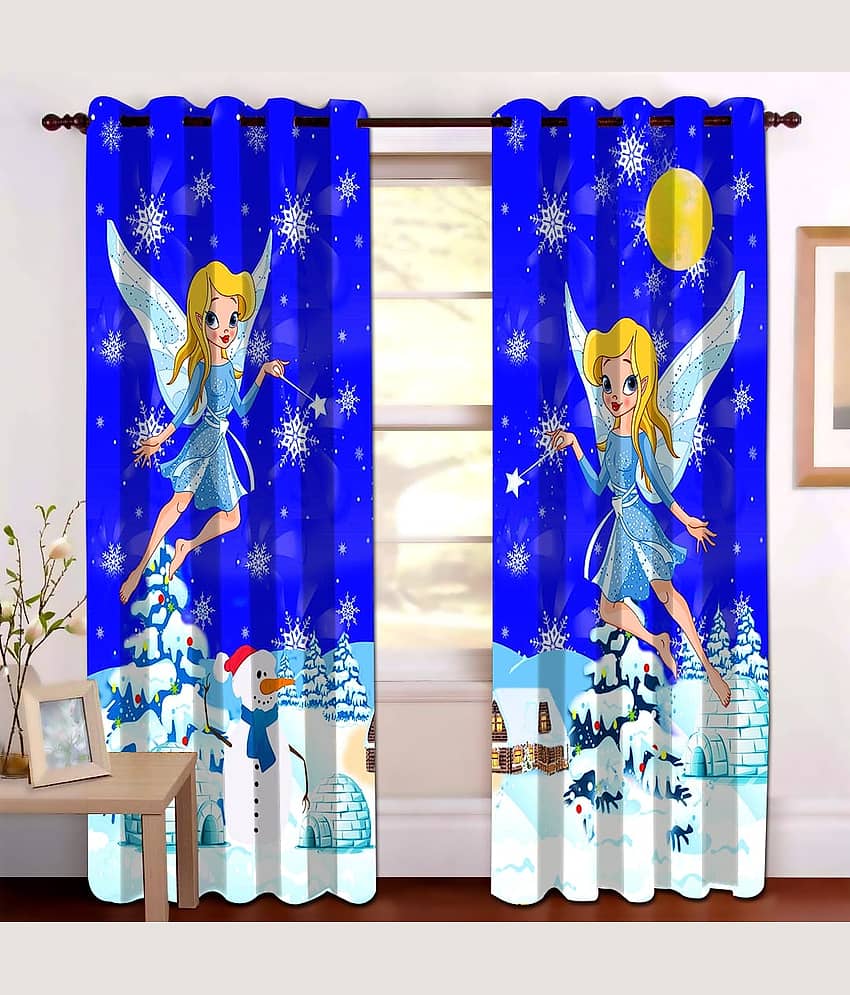 Sai Arpan Graphic Room Darkening Eyelet Curtain 7 ft ( Pack of 1 ) - Multi Color