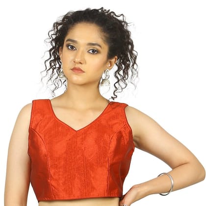 TheHangr Maroon Silk Multicolor Latkan Blouse -  36