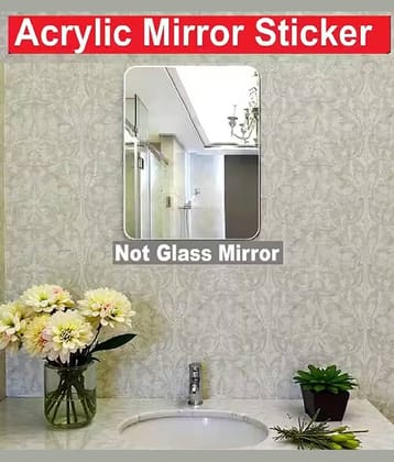 Sigaram 20x30 cm Rectangle Adhesive Mirror Sticker Frameless Wall Mirror K4869