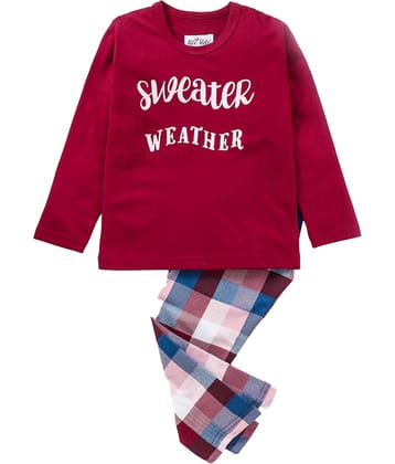 Nite Flite Pack of 1 Boys 100% Cotton Nightsuit Set ( Multi Color )