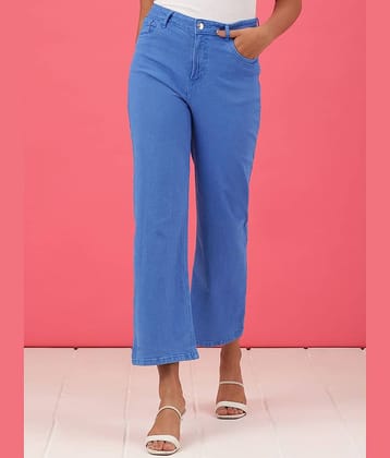 Freehand - Yellow Cotton Blend Wide Leg Women's Jeans ( Pack of 1 )