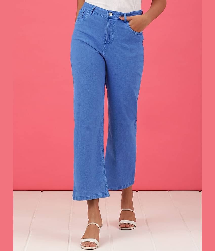 Freehand - Yellow Cotton Blend Wide Leg Women's Jeans ( Pack of 1 )