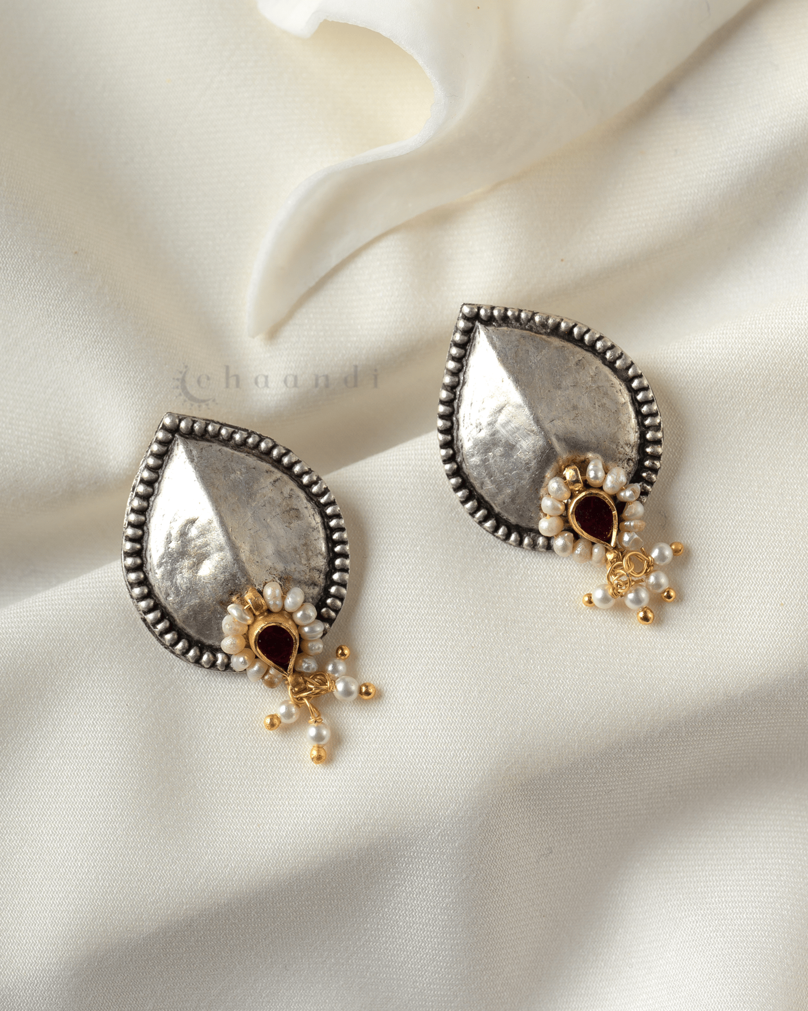 Gold Polish Silver Earrings CHE1753
