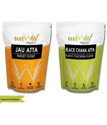 Amwel Jau Atta 450g + Black Chana Atta 450g 900 gm Pack of 2