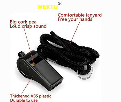 Wektu Sports Whistles With Loud Sound - Pack of 6