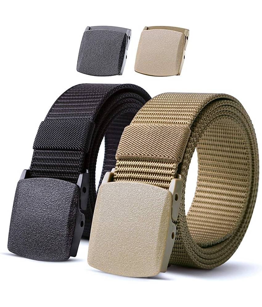 Edifier - Multicolor Nylon Men's Casual Belt ( Pack of 2 )