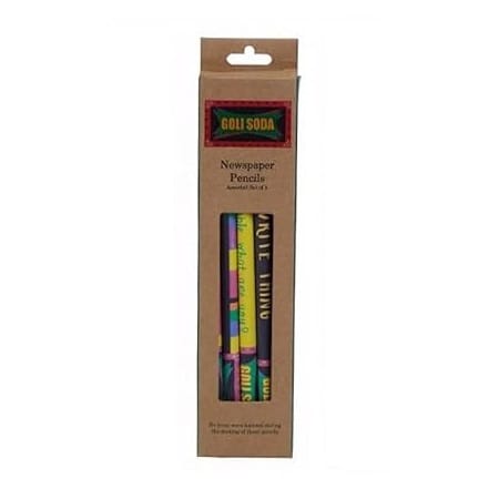 Goli Soda Upcycled Multicolor Newspaper Pencils (Pack Of 5)