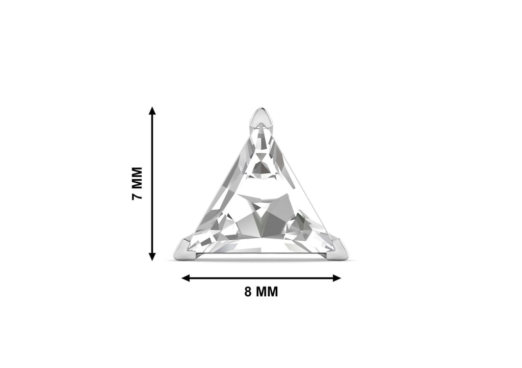 Triangle Solitaire CZ Ear Stud For Him (1 Pc Only)