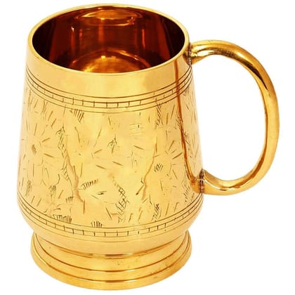 Brass Beer Mug Glass, 400 Ml (ZMAS267 C)