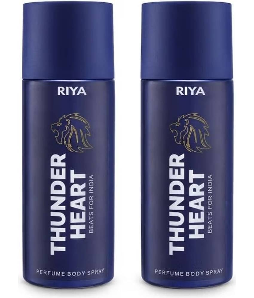 Riya Thunderheart Blue 150ml Each Perfume Body Spray for Men ( Pack of 2 )