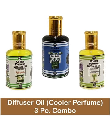 INDRA SUGANDH BHANDAR - Rajnigndha, Khus & Lemongrass Pure, Natural and Undiluted Multipurpose Diffuser Oil 25ml Each Pack Of 3