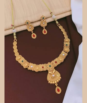 Shivay Fashion Golden Alloy Necklace Set ( Pack of 1 )