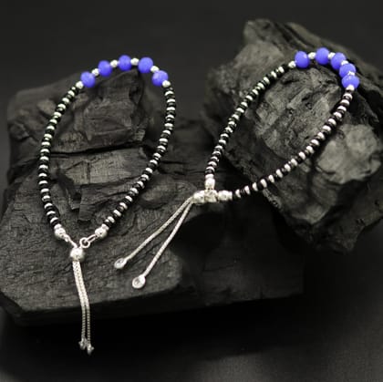 7" long 925 sterling silver gorgeous silver and black beads adjustable bracelet, charm bracelet, customized bracelet girl's jewelry sbr166