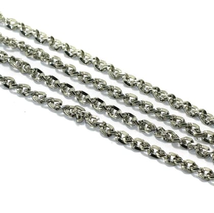 1 Mtr Black Nickel Metal Chain, Link Size 6X5mm-Silver / Iron
