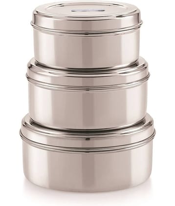 Neelam Puri Dabba Steel Food Container Set of 3 775 mL