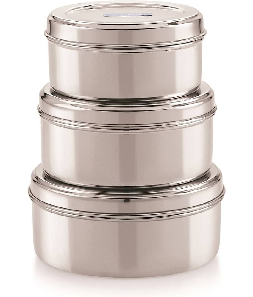 Neelam Puri Dabba Steel Food Container Set of 3 775 mL