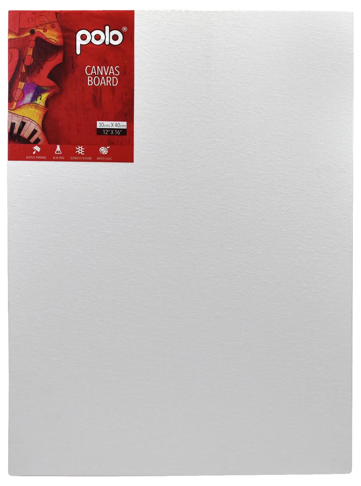 polo Canvas Board 30 CM X 40 CM Artist-Grade Canvas Panel, Double-Primed and Acid-Free Surface for Acrylic, Oil, Watercolor, and Mixed Media Painting - Ideal for Students, Beginners, and Professional Artists