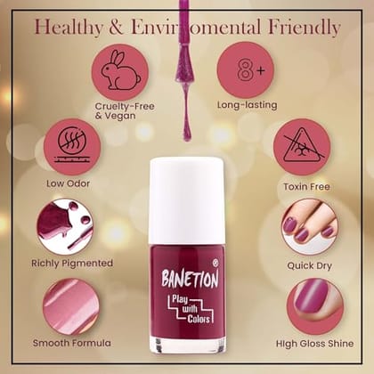 BANETION Zen-g New generation Makeup - Mini Nail Kit - Bestie - 30ml (Set of 4) | Glossy Nail Polish Set | Long Lasting & High Gloss Effect | Chip Resistant Nail Paints | Cruelty-free & Vegan