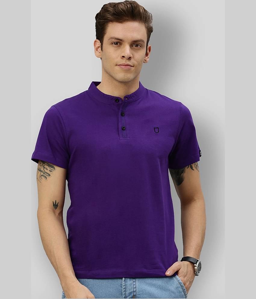 Urbano Fashion Pack of 1 Cotton Slim Fit Men's T-Shirt ( Purple )