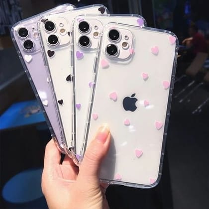 Heart Transparent Custom Slim Soft Cases-Red