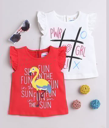 BUMZEE Pack of 2 Baby Girls Cotton T-Shirt ( Pink )