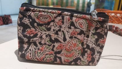 Floral Print Cotton Zipper Pouch | Compact Accessory Organizer | Casual Daily Use