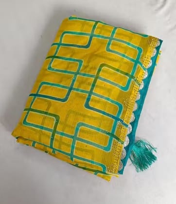 GORGETTE LEHARIYA PRINTED SAREE