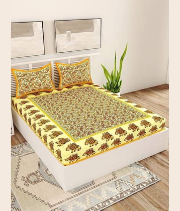 Uniqchoice Cotton King Bedsheet ( Yellow )